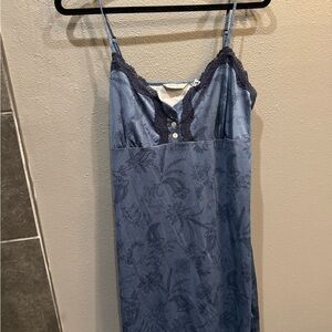 Daisy Fuentes Blue Floral Lace Chemise